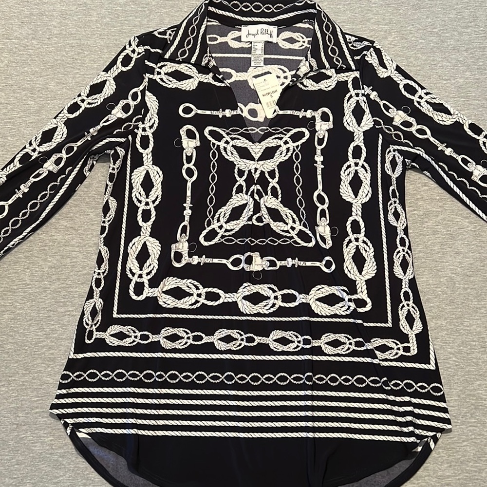 *NWT* Joseph Ribkoff Midnight Chain Blouse